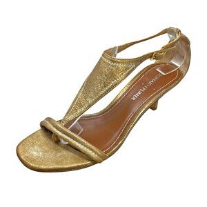 Donald J. Pliner Gold Metallic T-Strap Sandals